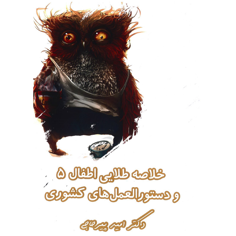 خبر شماره 565 : خلاصه طلایی اطفال جلد 5 دکتر پیرحاجی براساس رفرنس جدید سال 1402 به همراه فیلم آموزشی منتشر شد 